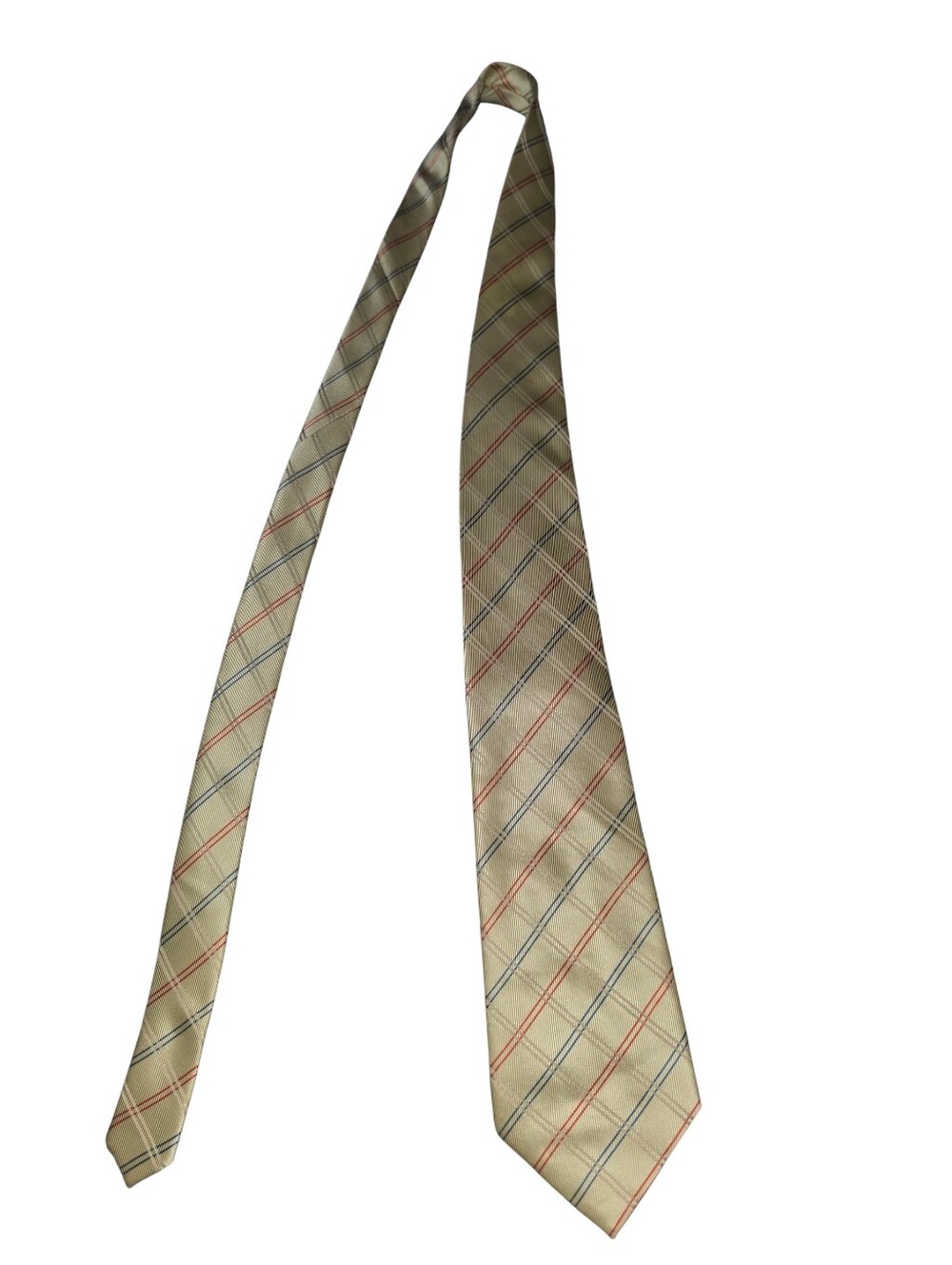 6/8/72. Borrelli Classic Beige Plaid Men’s Tie